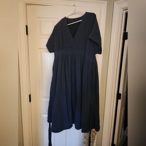 Quince Navy Cotton Gauze XL Dress